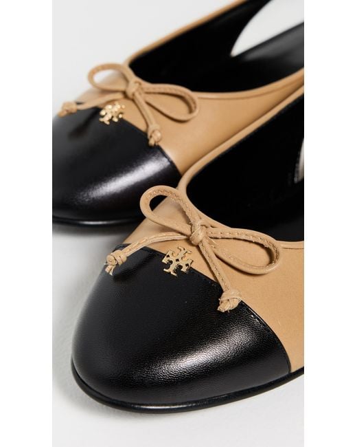 Tory Burch Black Cap Toe Slingback Ballet Flats