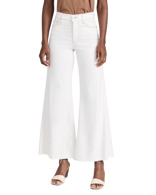 FRAME White Le Palazzo Crop Raw Fray Jeans