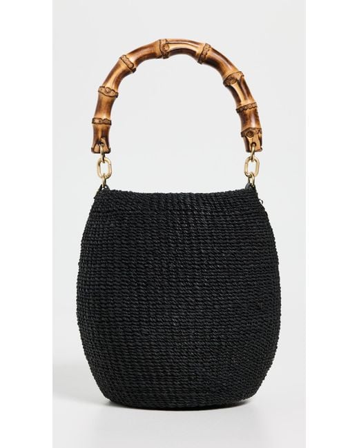 Clare V. Black Pot De Miel With Bamboo Handle Top