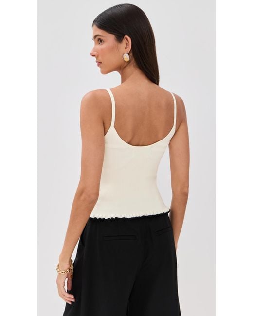 Le Bos White Ribbed Tank