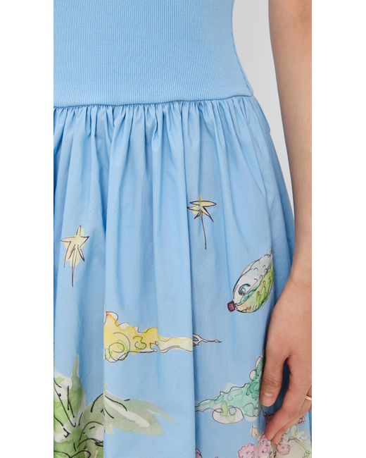 ALÉMAIS Blue Anouk Tank Midi Dress