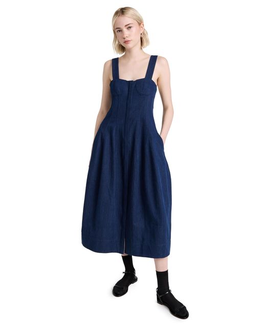 Tibi Blue Washed Summer Denim Dress