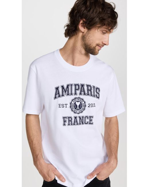 Ami Paris Paris France Tee in White for Men | Lyst