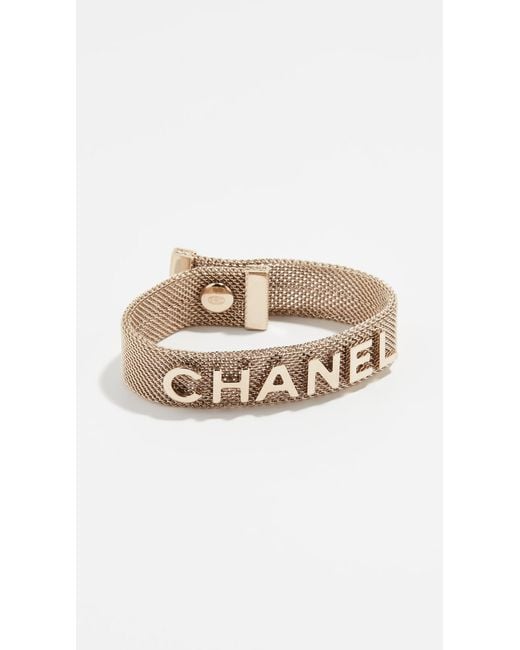 What Goes Around Comes Around Metallic Chanel Mesh Bracelet