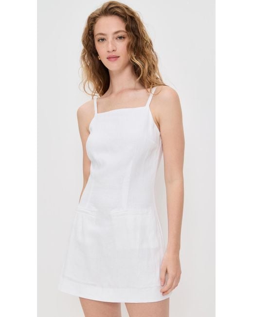 Reformation White Phillipa Linen Dress