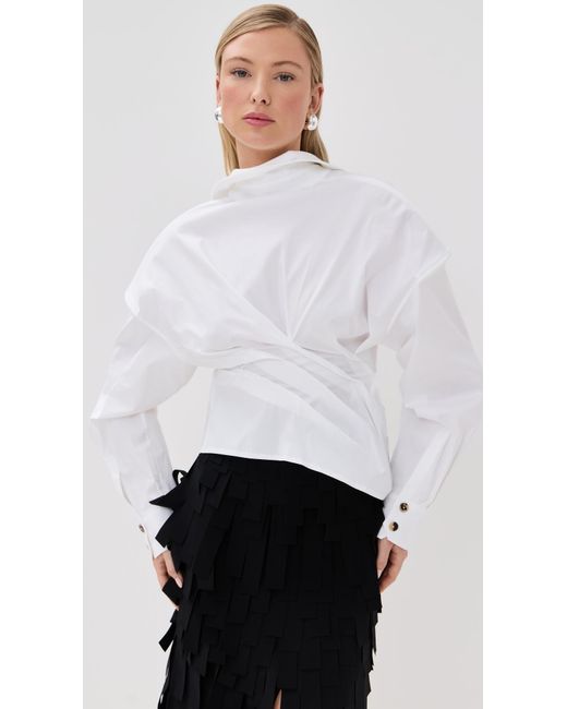 A.W.A.K.E. MODE White A. W.A. K.E. Mode Twisted Shirt