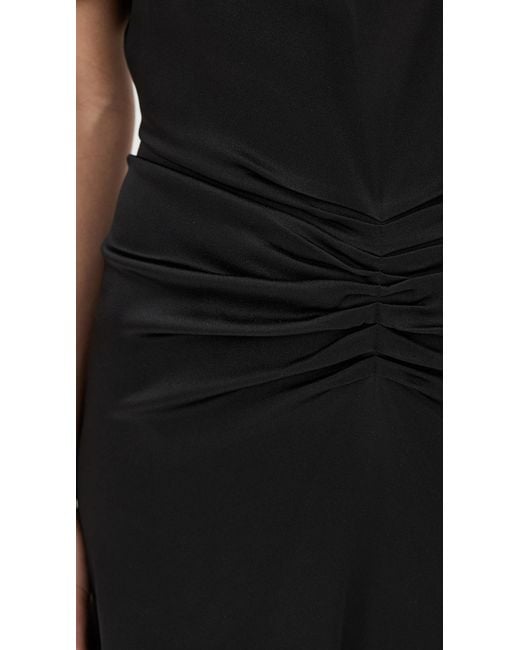 Victoria Beckham Black Gathered Waist Floor Length Dress