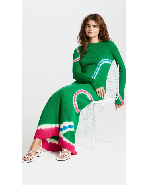 Prabal Gurung Tie Dye Long Sleeve Knit Dress in Green Lyst