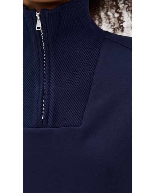 Le Bos Blue Thea Quarter-Zip Pullover