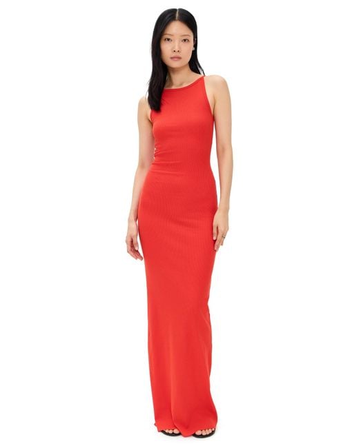 ÉTERNE Red Iris Maxi Dress