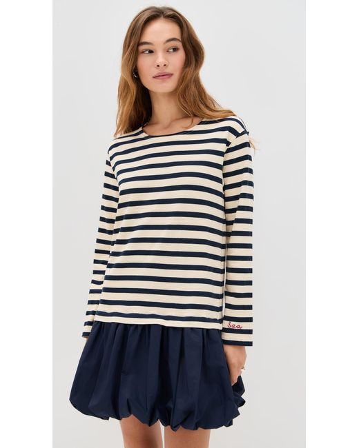 Sea Black Athena Solid Combo T-Shirt Bubble Dress