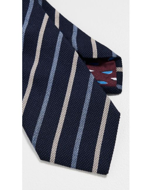 Paul Smith Blue Wool Stripe Tie for men