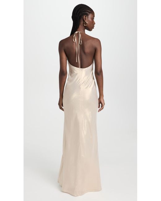 Sergio Hudson Natural Cowl Slip Gown With Low Back