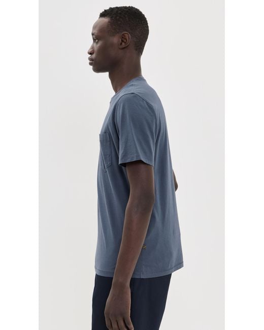 Billy Reid Blue Washed Tee for men