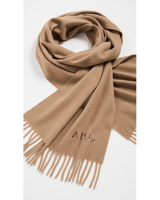 A.P.C. Echarpe Ambroise Brodee Scarf in Natural for Men | Lyst