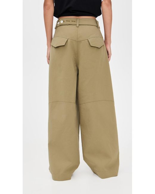 Pixie Market Green Baggy Button Pants