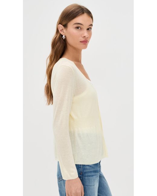 Vince White Ribbed Waist Single Button Cardigan
