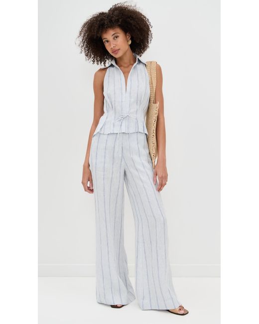 Hevron White Capri Pants