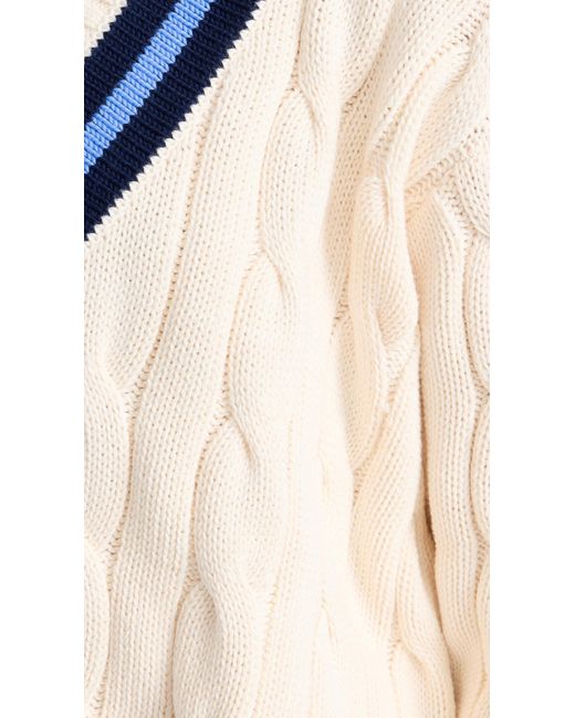 Polo Ralph Lauren Black Poo Raph Auren Cabe Knit Cotton Cricket Weater