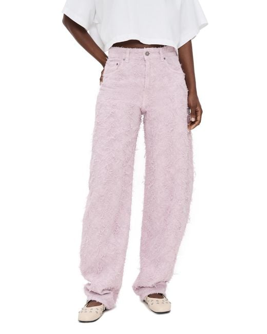 Haikure Pink Bibi Fur Denim Jeans