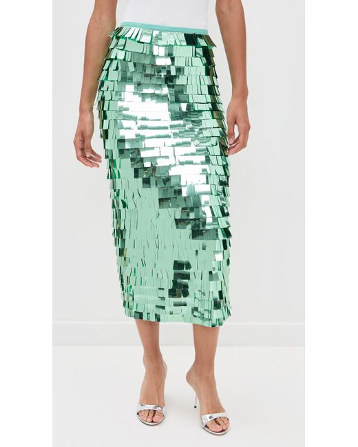Essentiel Antwerp Green Ihoed Sequin Pencil Skirt