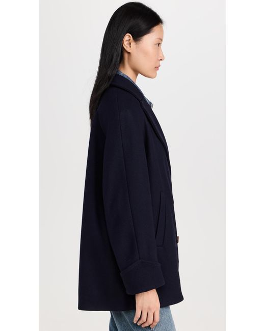 Re/done Blue Oversized Peacoat