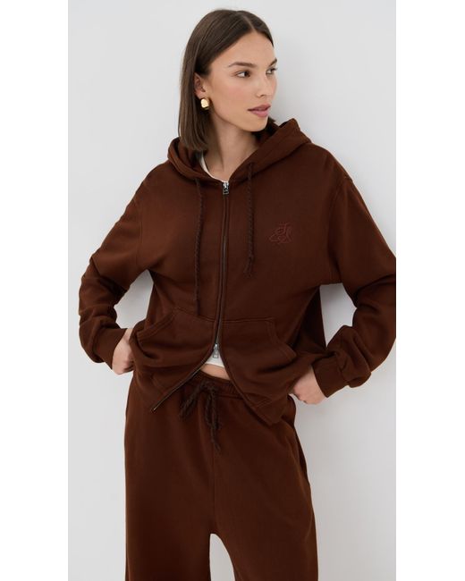 The Elder Statesman Brown Daily Zip Hoodie