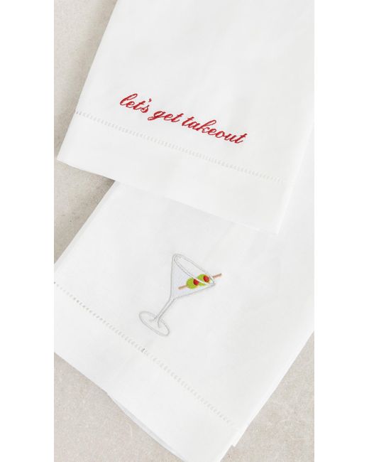 Abode White Martini Tea Towel