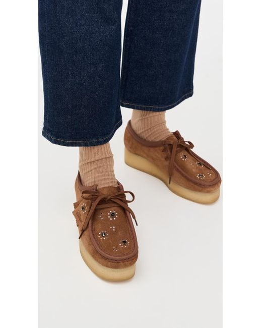 Clarks Wallacraft Bee Studded Moccasins in Brown | Lyst Canada