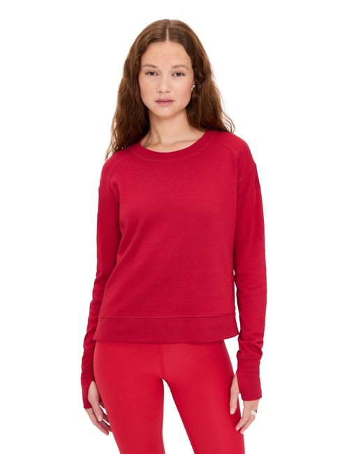 Sweaty Betty Red After Class Crop Sweatshirt