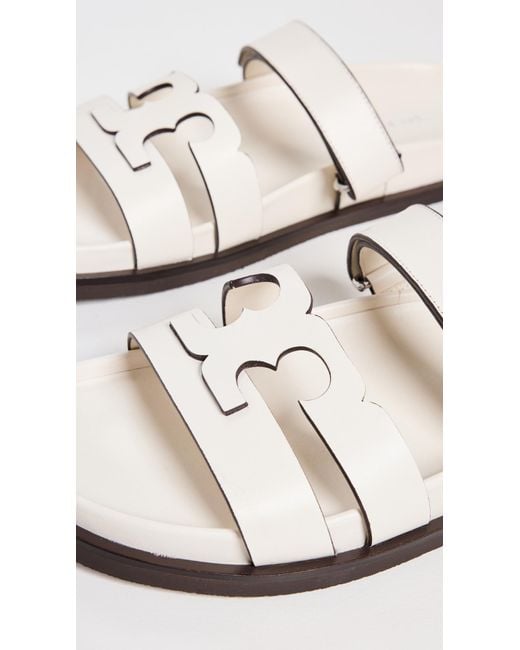 Tory Burch White T Slides