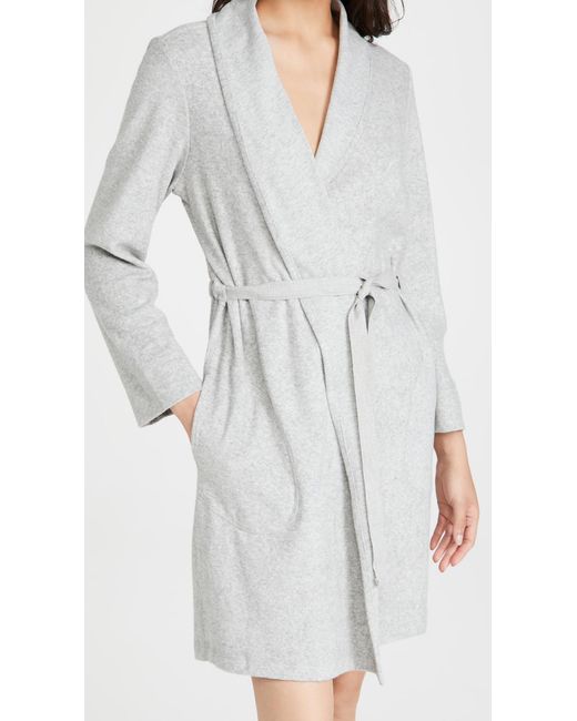 Skin Micro French Terry Robe in Gray | Lyst