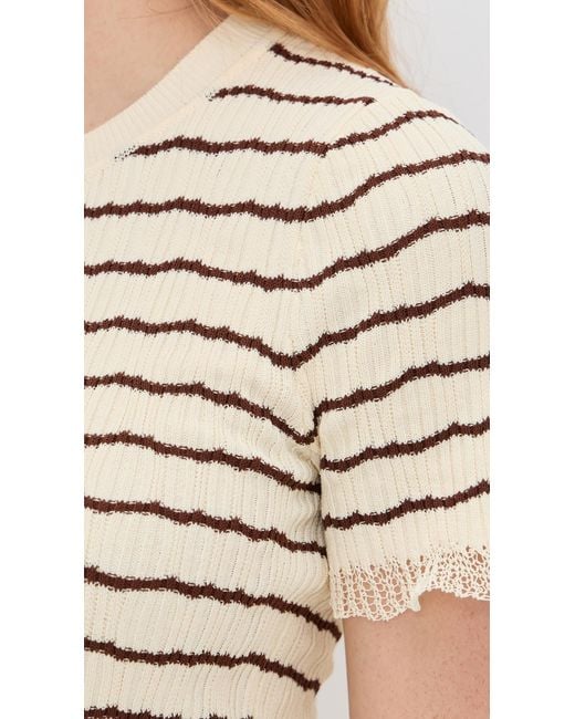 Rag & Bone White Chiara Stripe Short Sleeve Shirt