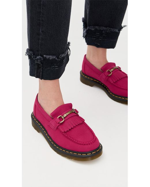 Dr. Martens Pink Adrian Snaffle Milled Nubuck Flats