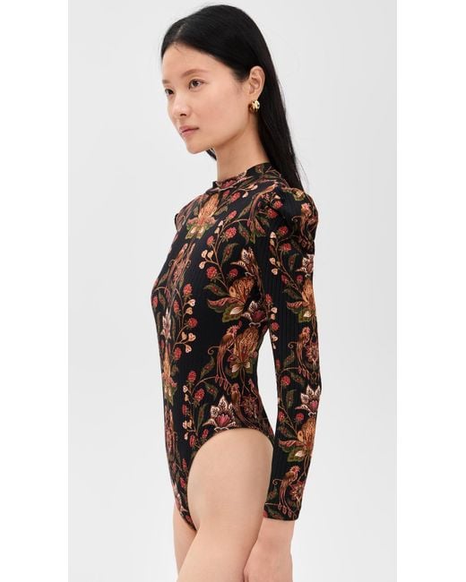 Farm Rio Black Thong Bodysuit