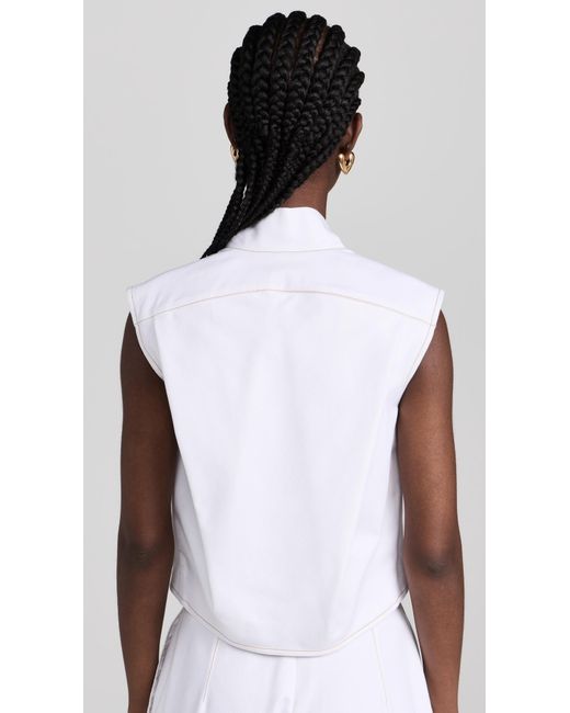 Bach Mai White Scupted Giet Vest