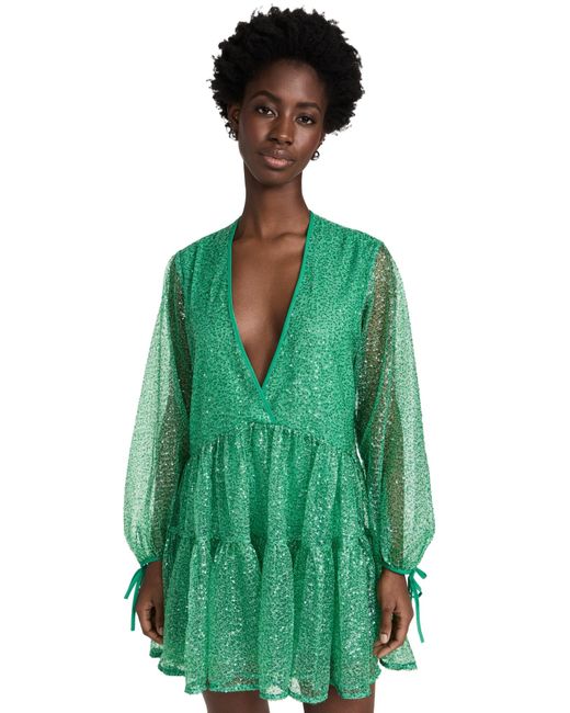 Stella Nova Sequins Mini Dress in Green | Lyst