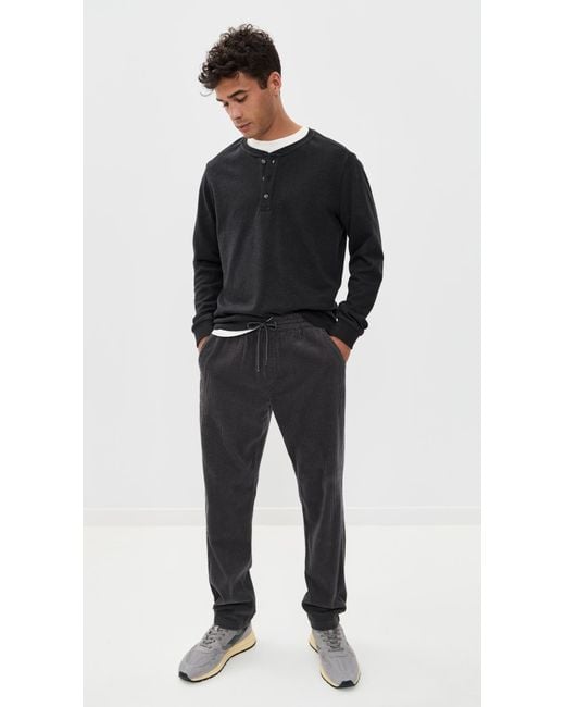 Marine Layer Black Pacifica Stretch Henley for men