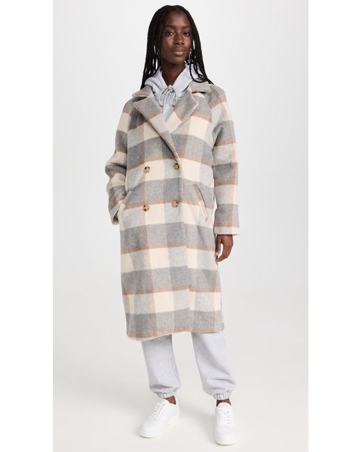Cream hot sale check coat