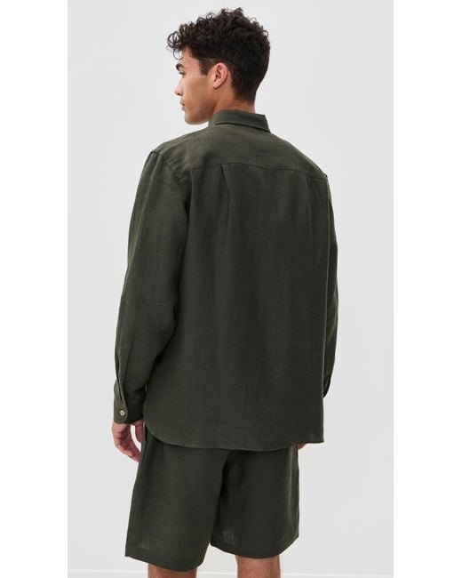 De Bonne Facture Black Two Pocket Overshirt for men