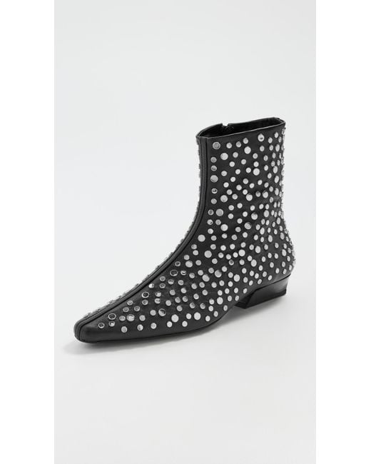 Staud Black Wally Flat Ankle Boots