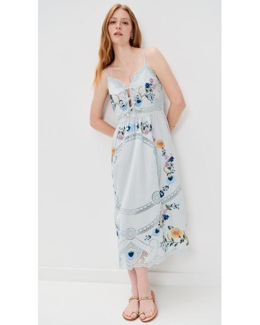 Sea White Celia Embroidery Slip Dress
