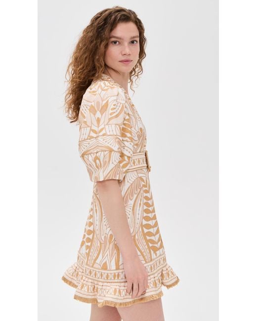 Farm Rio Natural Lace Nature Short Sleeve Mini Dress