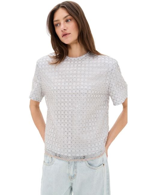 ROTATE BIRGER CHRISTENSEN White Beaded Oversized Top