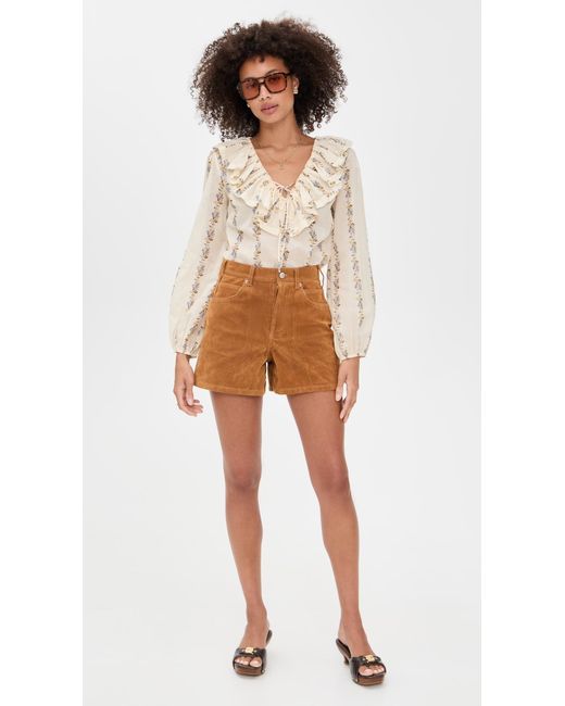 Wayf Multicolor Abby Ruffle Blouse