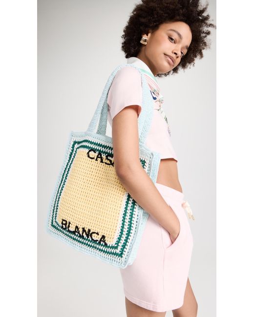 Casablancabrand White Cotton Crochet Bag