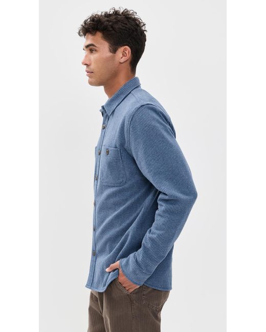 Marine Layer Blue Pacifica Stretch Overshirt for men