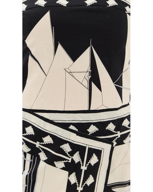 Johanna Ortiz Black Sailboats Pontoon Afternoon Ankle Dress