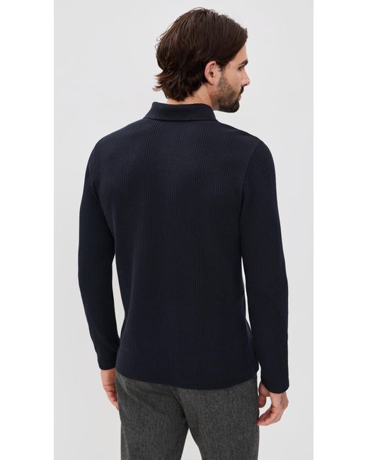 Vince Blue Variegated Texture Polo for men