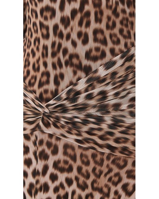 Bardot Natural Lea Printed Mesh Midi Dress